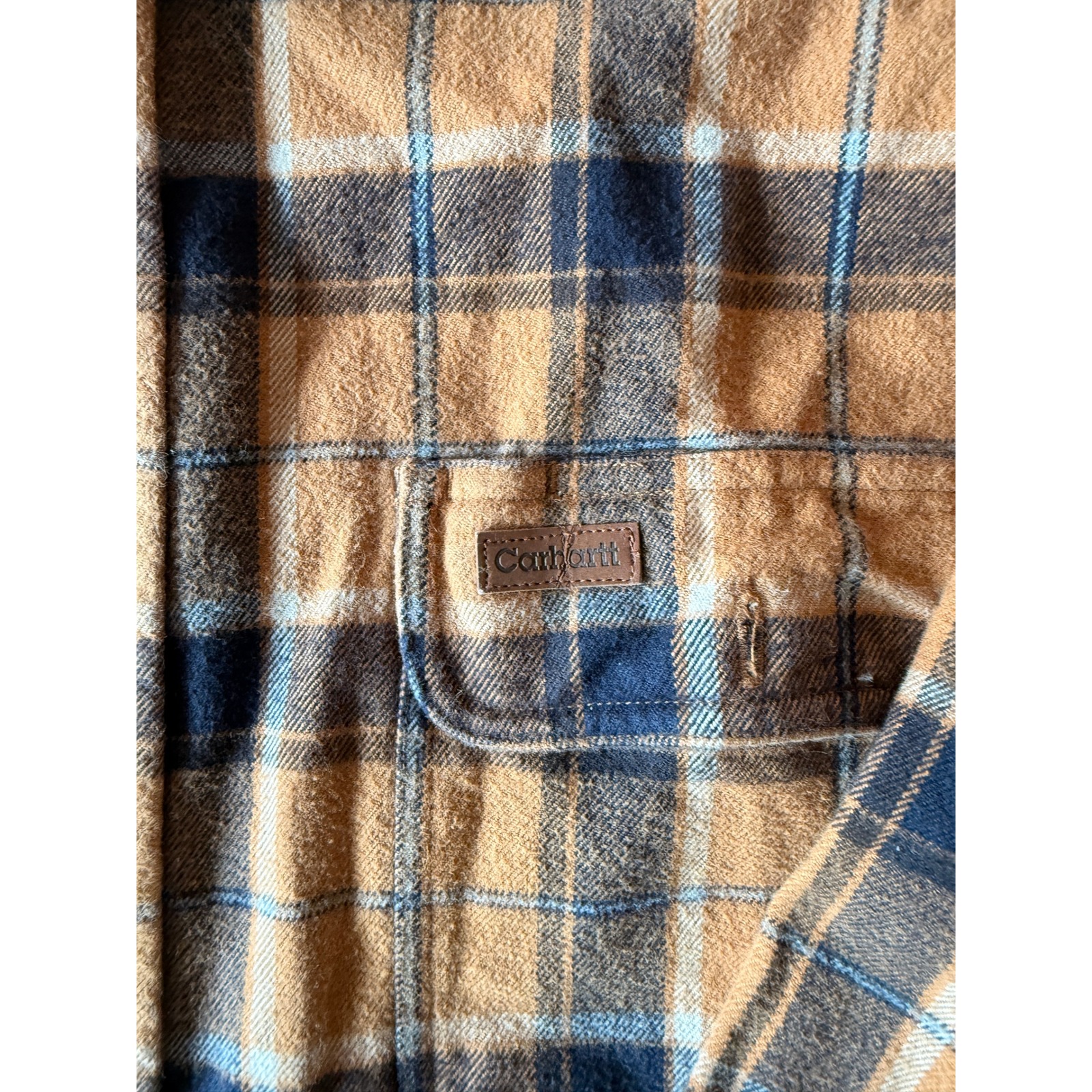Carhartt Mens Brown 100% Cotton Flannel Size L — image 2 of 4